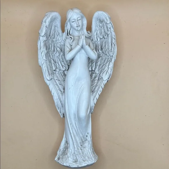 Elegant Gray Angel Sculpture - Picture 4 of 4